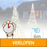 Vlaggenmast Kerstboom 600 cm warmwit