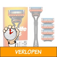 5 x Gillette Fusion5 scheermesjes en houder