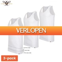 GeheimeDeals.nl: Belluno 3-Pack Extra Long Halter Hemden  wit & Comfortabel