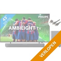 Philips 43PUS8309 - Ambilight (2024) + Soundbar + Hdmi kabel