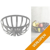 Gusta Fruitschaal - zwart - Metaal - Industrieel - Opbergmand - 25cm