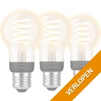 Philips Hue Filamentlamp White Ambiance Standaard E27 3-pack