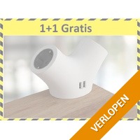 Stekkerdoos Met 2 USB Poorten en 2 Stopcontacten - Randaarde - 1+1 Gratis