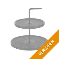 XEMM Serveertoren - Etagere - Mango hout - 2 laags - a26 x 28 cm - zwart