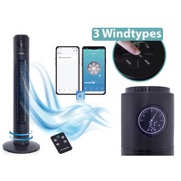 Bekijk de deal van DealDonkey.com: Hyundai Torenventilator Deluxe WiFi - 91 cm - 3 Windtypes - Oscillerend