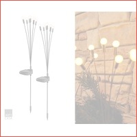2 x Solar tuinlamp met 6 sprieten