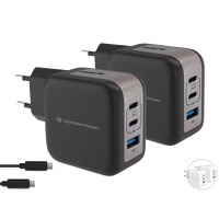 iBOOD Electronics: 2 x Conceptronic Althea 3-poorts GaN USB lader