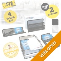 Bureau organizer set (zwart of zilver)