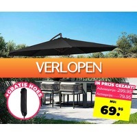 Voordeelvanger.nl: Luxe XXL zweefparasol 3 meter zwart