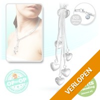 Zilveren ketting met hartjes