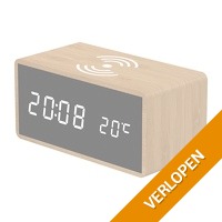 FlinQ bamboe draadloze QI wekker