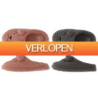 1dagactie.nl: Apollo dames pantoffels Teddy Bear