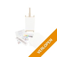 Artico Artist Set - 21-delige set - Tafel-ezel, Canvas, Penselen & 12 Acrylverfkleuren