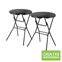 2 Bardi Inklapbare Statafels - 80 x 110 cm - zwart