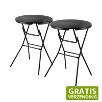 DealDonkey.com 2: 2 Bardi Inklapbare Statafels - 80 x 110 cm - zwart