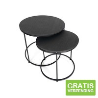Salontafels - set van 2 ronde salontafels - zwart