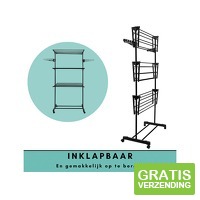 Niceey Droogtoren - 45 m drooglengte - Wasrek inklapbaar