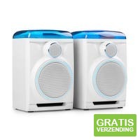 Fenton Track 2.0 Karaoke set - Speakerset met Bluetooth, microfoon en lichteffecten - 120W - wit