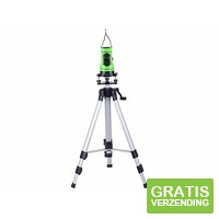 Profeco kruislijnlaser 10 m met statief - Bouwlaser | Lijnlaser zelf nivellerend - Incl. statief + opbergkoffer