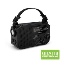 Philips TAR1609 Noodradio - FM/AM - Zonne-energie - Handslinger - LED Zaklamp