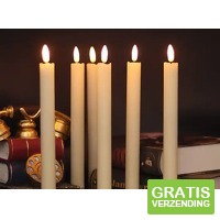 6 LED Dinerkaarsen op batterij - Afstandsbediening - wit