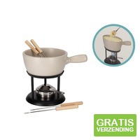 JENS Living Fondue Set - large - 22 x 16 x 20 cm - Beige