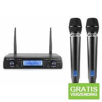 Vonyx WM62 dubbele draadloze microfoon UHF - 16 kanaals
