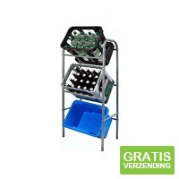 Profeco Krattenrek - Stalen Opbergrek - Voor 3 Kratten - 116 x 50 x 33 - Zilver