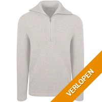 Suitable Deep Zip Pullover Boiled Wool Taupe