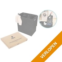 Niceey wasmand 3 vakken met uitneembare zakken 120 L a zwart