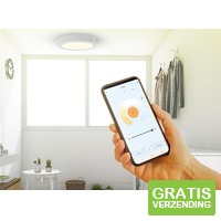 Qnect Slimme Plafondlamp - wit - 17cm - Plafonnire - 12W