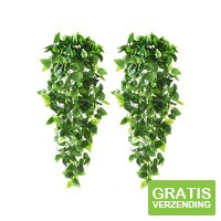 FEDEC Kunst Hangplanten - Hedera klimop slingers - 4 stuks - 110cm