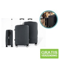 Hoffmanns Kofferset 3-delig - XXL 76 x 52 x 30 cm - Diamant zwart