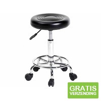 Lowander werkkruk op wielen - Verstelbare tabouret - zwart