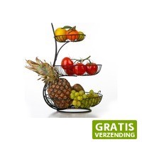 DealDonkey.com: FEDEC Fruitschaal - 3 Laags - 30 x 45 cm - zwart