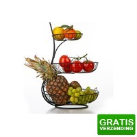Bekijk de deal van DealDonkey.com: FEDEC Fruitschaal - 3 Laags - 30 x 45 cm - zwart