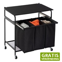 DealDonkey.com: Niceey Wasmand 3 Vakken 120 L met Wielen en Deksel