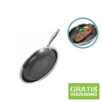 ENRICO Koekenpan 28 cm - RVS Honingraat Anti-Aanbakpan - PFAS-vrij - Inductie