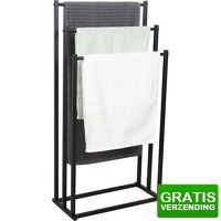 Bekijk de deal van DealDonkey.com: Niceey Handdoekenrek - zwart - 3 Armen