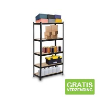 Profeco Stellingkast - zwart - 180 x 90 x 40 cm