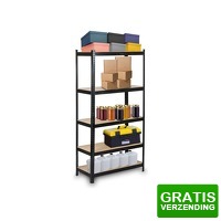 Bekijk de deal van DealDonkey.com 4: Profeco Stellingkast - zwart - 180 x 90 x 40 cm