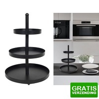 Bekijk de deal van DealDonkey.com: HIT Metalen Etagere - Serveertoren - 3 laags - 25 x 35 cm - zwart
