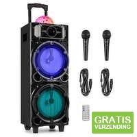 Fenton LIVE290 karaoke box met Bluetooth - Met 2 microfoons, ingebouwde discobal en mp3-speler - 300W
