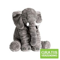 Fedec Grijze XL olifantknuffel - Knuffel