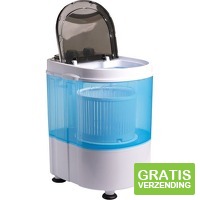 Nexxt Mini wasmachine - Bovenlader - Campingwasmachine - Enkele trommel - Voor 2.6KG was - wit/Blauw