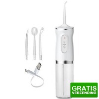 Bekijk de deal van DealDonkey.com 4: Nexxt Waterflosser - 3 Standen - Oplaadbaar via USB-C - IPX6 waterdicht - 220 ml Watertank
