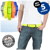 Bekijk de deal van voorHEM.nl: Set van 5 gekleurde riemen