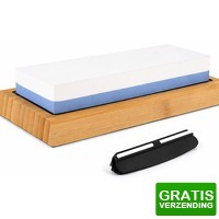 Bekijk de deal van DealDonkey.com: Xemm Messenslijper Wetsteen - Slijpsteen voor Messen - Korrel 1000 en 6000 - met Hoekbegeleider