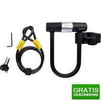 Bekijk de deal van DealDonkey.com 2: Dunlop Fietsslot - U-Slot met Kabel en Houder