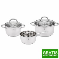 Bekijk de deal van DealDonkey.com 2: Gustav Voss Valencia Pannenset 5-Delig - Inductie - RVS